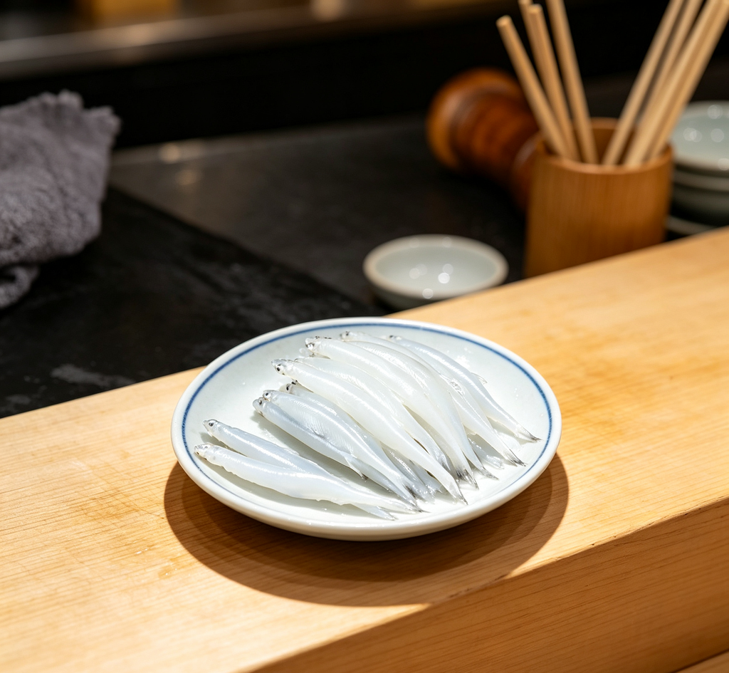 Fresh silver fish arranged on a plate